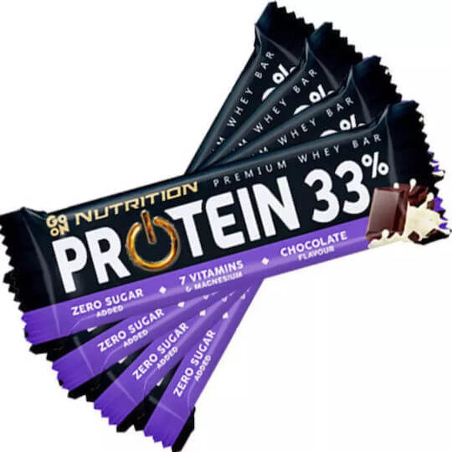 Batony Go On Nutrition Premium Whey z 33% białka i smakiem czekoladowym 25x50gr: ceny i cechy