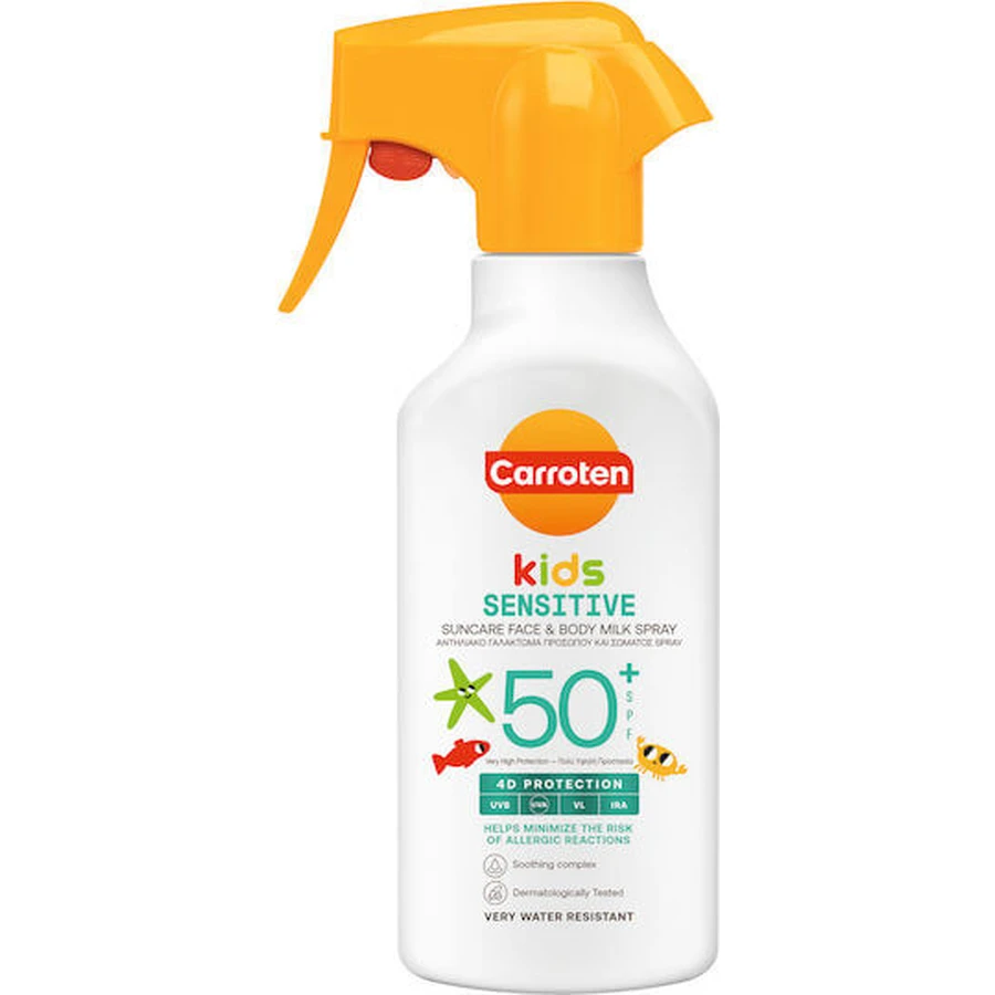 Carroten Sensicare Crema solare impermeabile per bambini Emulsione SPF50 270ml 80603