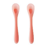 Set of 2 silicone spoons, Pink, Mombella