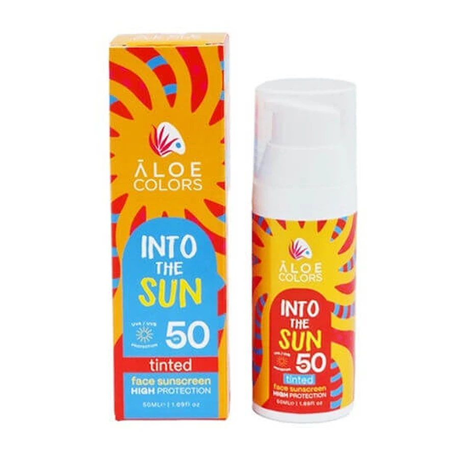 Aloe Colors Into The Sun Cremă de Față cu Protecție Solară SPF50 cu Pigment 50ml