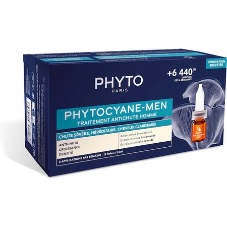Phyto Phytocyane Traitement Anti-Chute Ampule pentru păr pentru căderea părului pentru bărbați 12x5ml