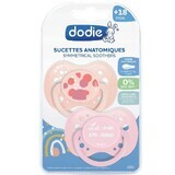 Set of 2 Anatomic Soothers for Girls, Sunny Life, Various Models, +18 months, Dodie