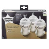 Set of 3 PP bottles with silicone teat Closer to Nature, 3x260 ml, Tommee Tippee