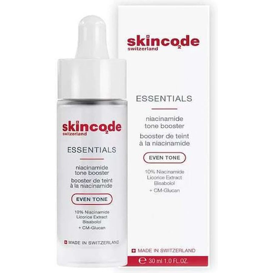 Skincode Essentials Even Tone Facial Booster z niacynamidem do rozjaśniania i plam pigmentacyjnych 30ml: ceny i cechy