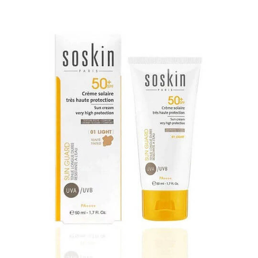 Soskin Sun Guard Cremă cu Protecție Solara Fără Culoare Waterproof SPF50 50ml