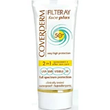Coverderm Filteray Plus 2 in 1 Getönte Beige Getönte Sonnencreme für fettige Haut Wasserfeste Gesichtssonnencreme SPF50 mit Pigment 50ml
