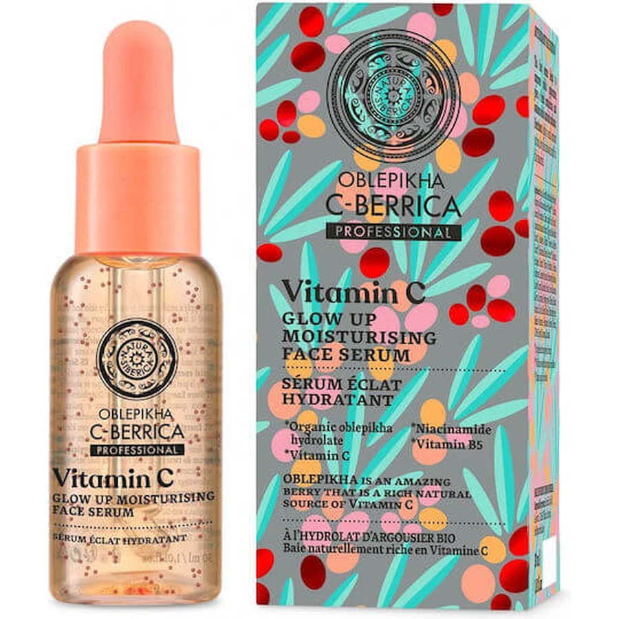 Natura Siberica C-Berrica Hydraterend Gezichtsserum met Vitamine C en AHA voor een stralend gezicht 30ml