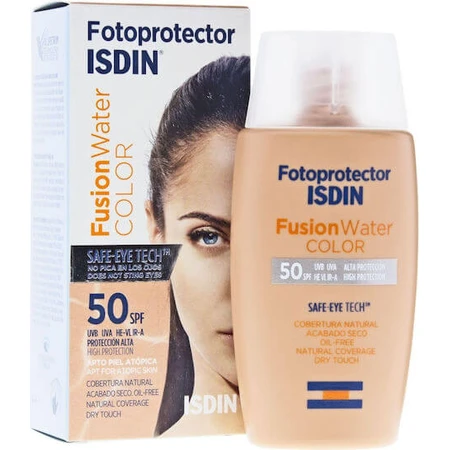 Isdin Fotoprotector Fusion Water Zonbeschermende Gezichtscrème SPF50 met Pigment Medium Tint 50ml