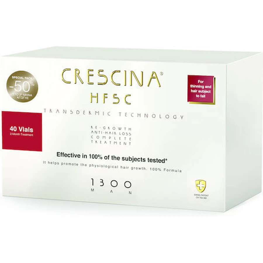 Labo Crescina Transdermic HFSC 1300 Ampule pentru păr pentru căderea părului pentru bărbați 40x3.5ml