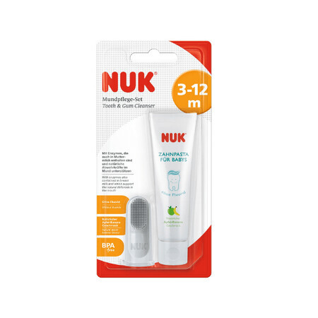 Pasta de dientes + dedal, 3-12 meses, 40 ml, Nuk