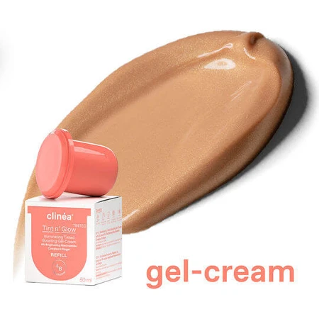 Clinea Tint N' Glow Light Refill koloryzujący żel do twarzy na dzień z niacynamidem i prebiotykami 50ml: ceny i cechy