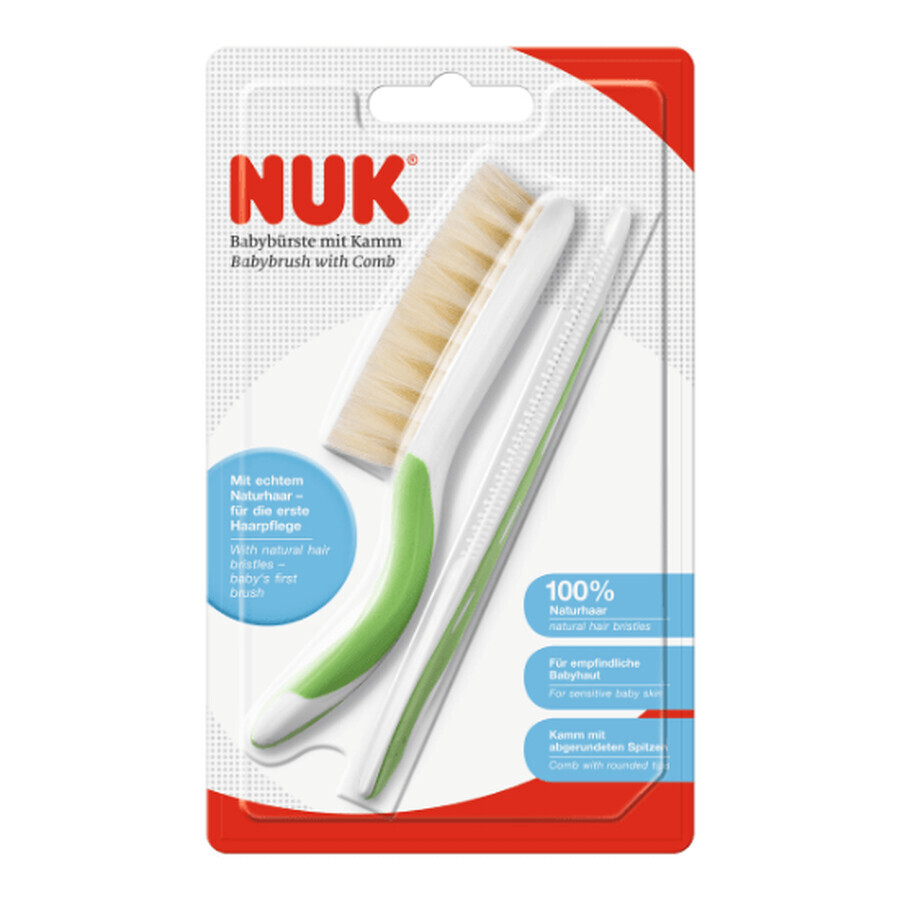 Nuk Baby Spazzola + Pettine Per I Capelli Dei Neonati 2 Pezzi