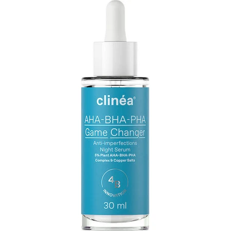 Clinea AHA-BHA-PHA Game Changer Serum Facial Anti-edad con AHA y Colágeno para Tonificar e Imperfecciones 30ml