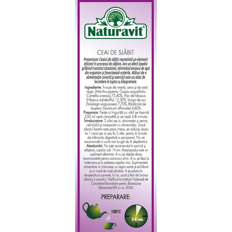 Té adelgazante, 50 g, Naturavit