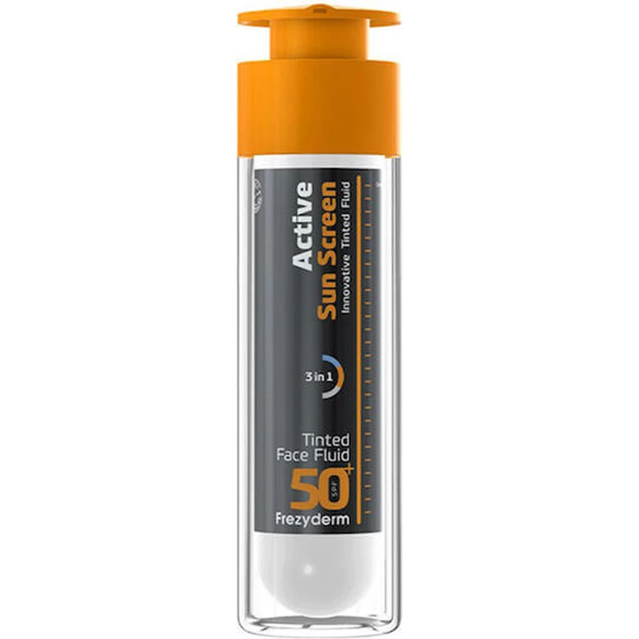 Frezyderm Actief Zonnebrandcrème Innovatief Getint Vloeibaar Waterdicht Gezichtsgel SPF50 met Pigment 50ml