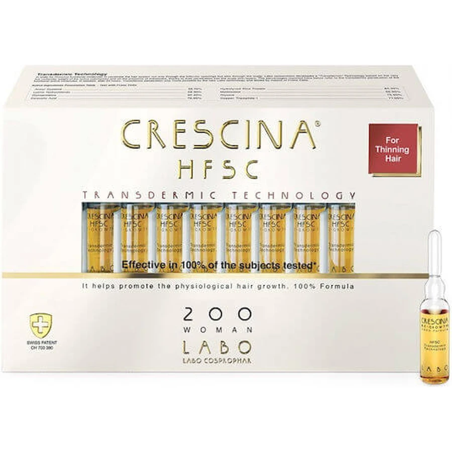 Labo Crescina Transdermic HFSC 500 Ampule pentru păr pentru căderea părului pentru femei 40x3.5ml