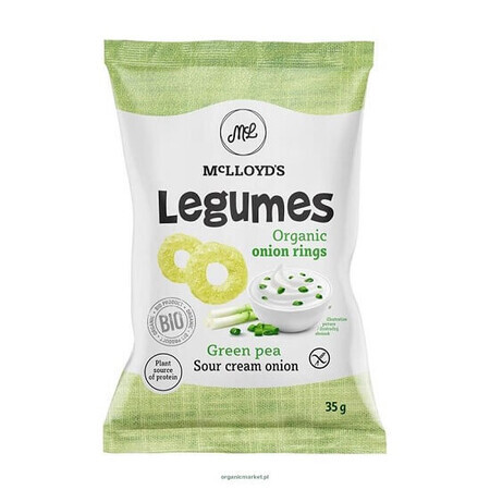 Bio-Erbsensnacks mit Sahne und Zwiebeln, 35g, Mc Lloyd's