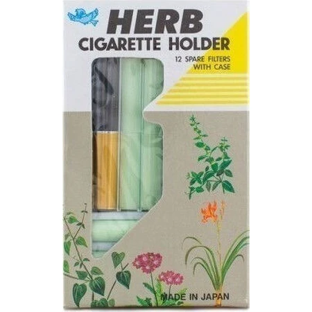 Vican Herb Cigarette Holder Gold + 12 Filtre + Husă Aur pentru Renunțare la fumat 12buc