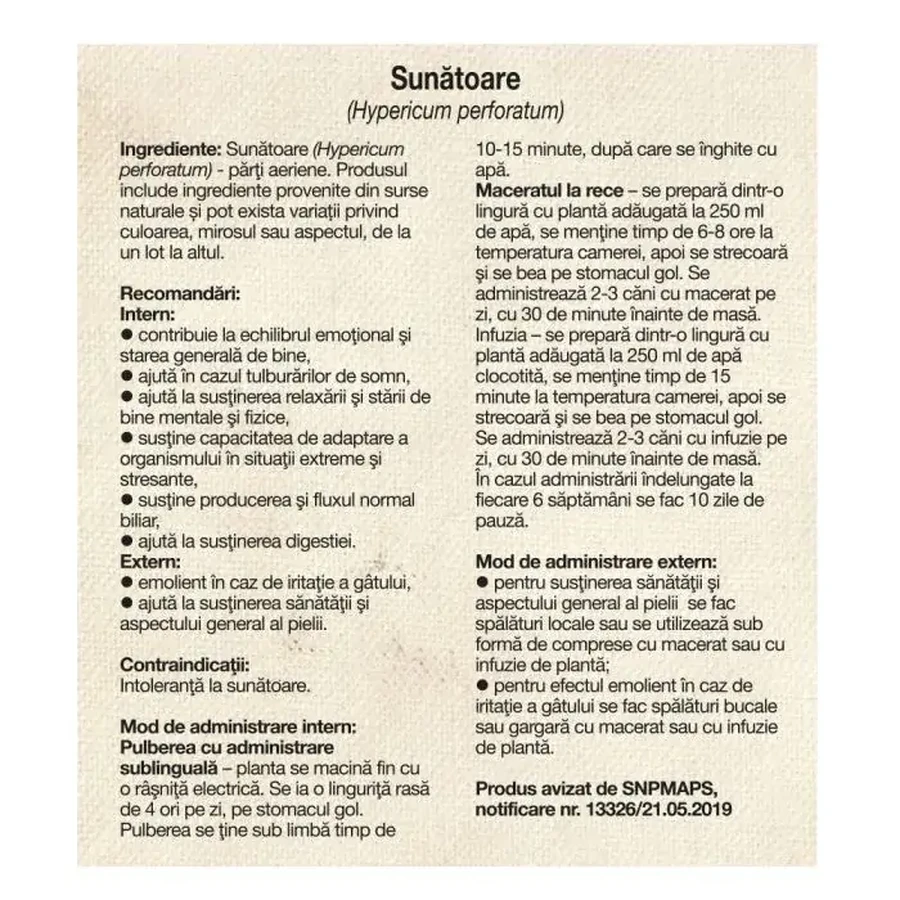 Sint-janskruid thee, 50g, Dacia Plant