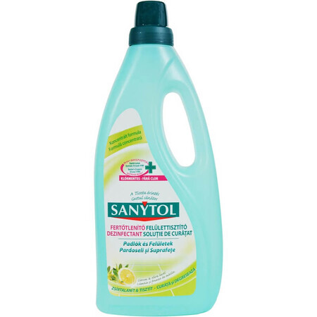 Solución limpiadora para suelos y superficies con limón y champiñón de oliva, 1000 ml, Sanytol