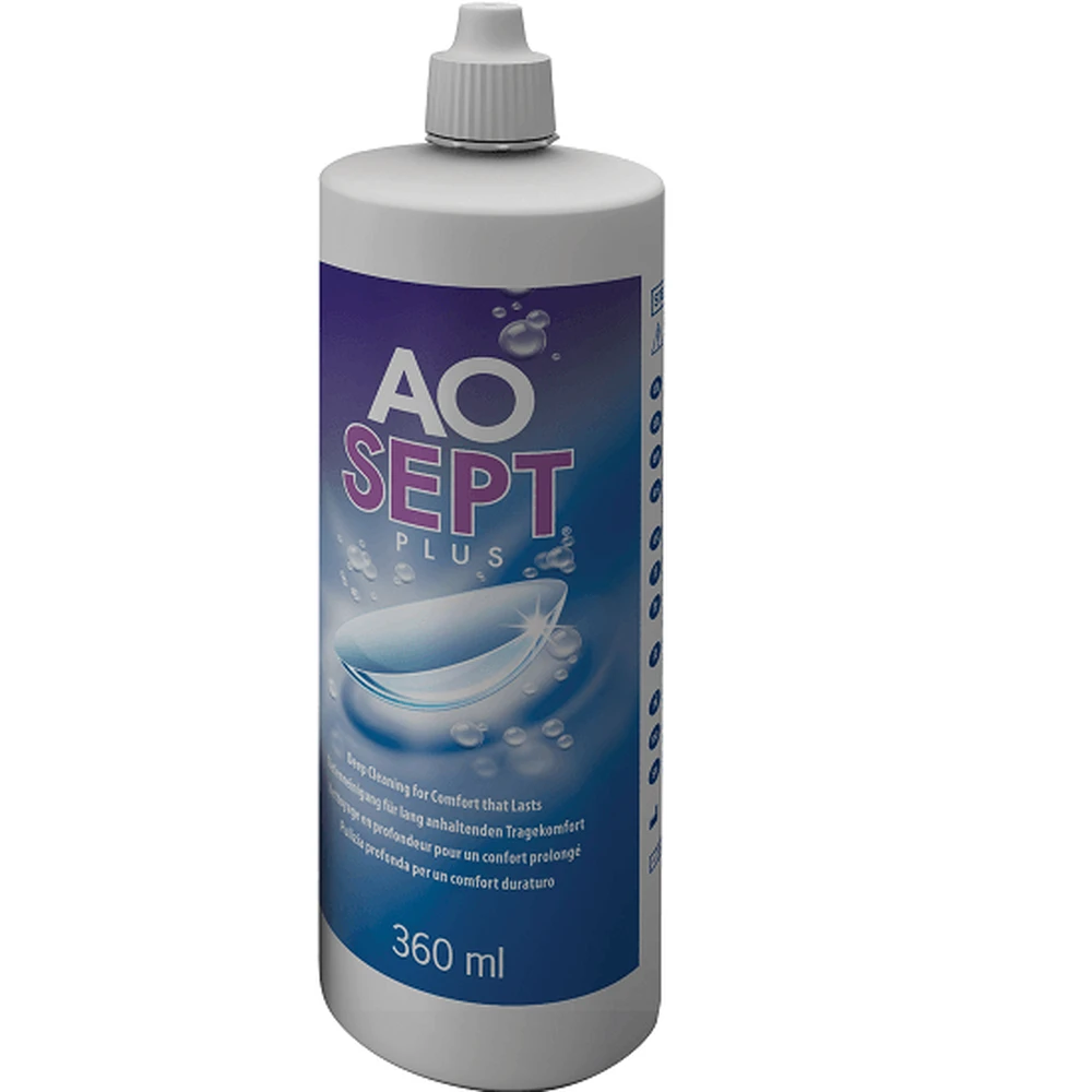 Solución de mantenimiento para todo tipo de lentillas - Aosept Plus, 360 ml, Alcon