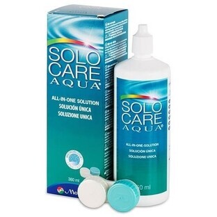 Solo-Care Aqua solución para lentes de contacto + portalentes, 360ml, Menicon