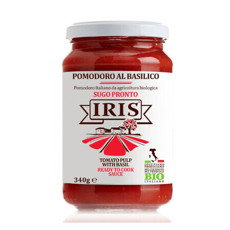 Salsa de tomate con albahaca Eco, 340 gr, Iris