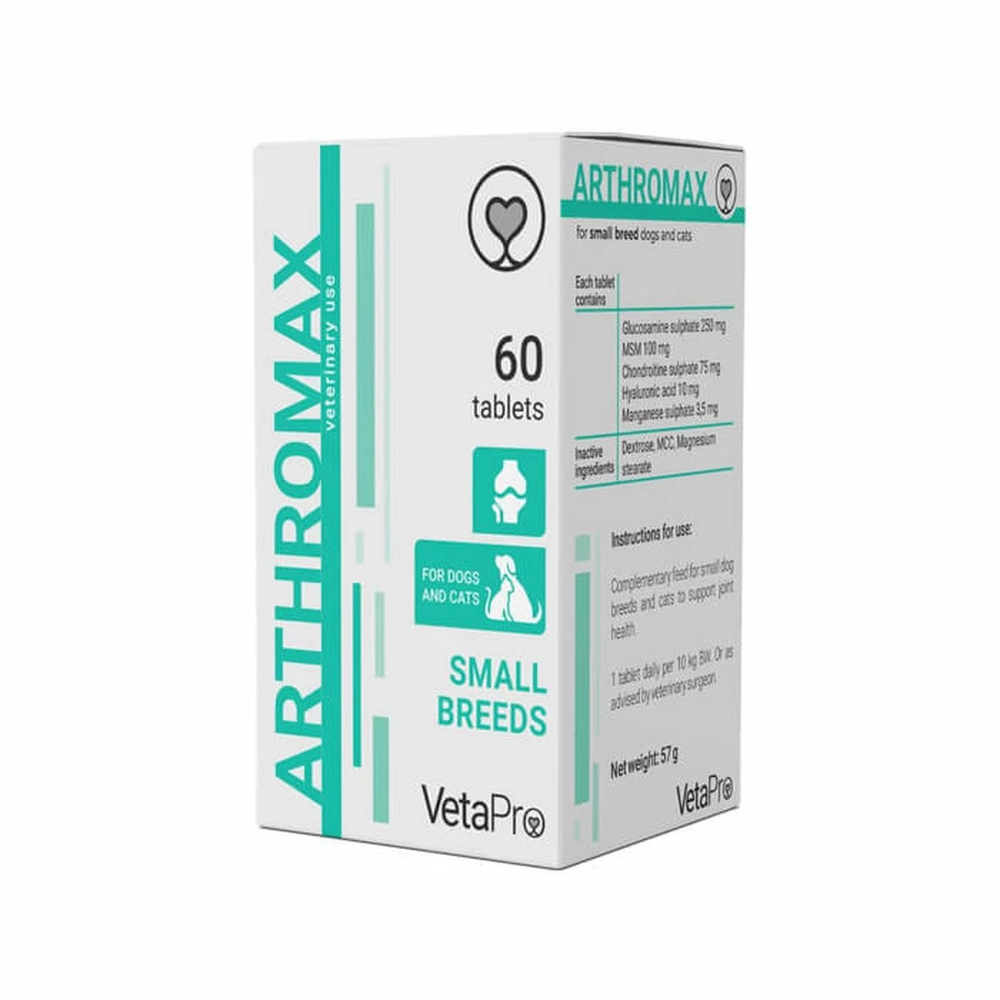 VETAPRO arthromax 60tab/cut wsparcie stawów chrząstka stawy psy i koty małych ras: ceny i cechy