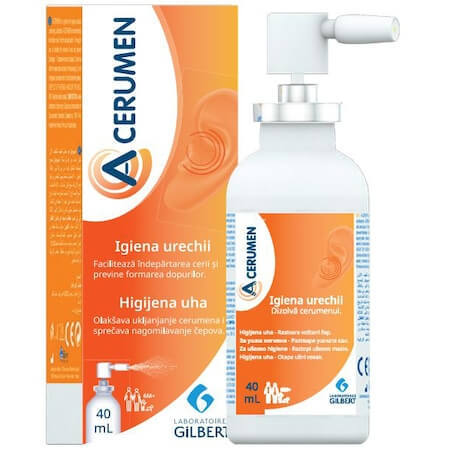 Spray pentru igiena urechilor, A-Cerumen, 40 ml, Gilbert