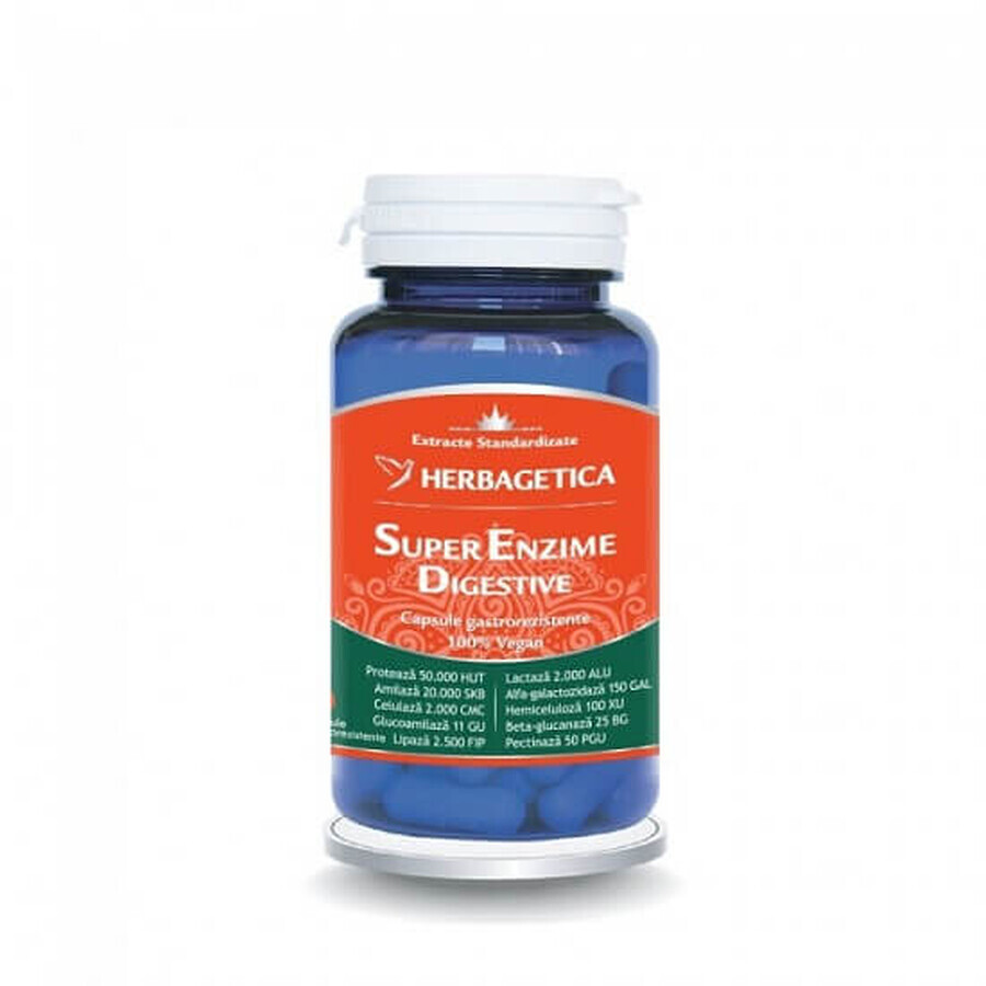 Super enzime  digestive, 30 capsule, Herbagetica