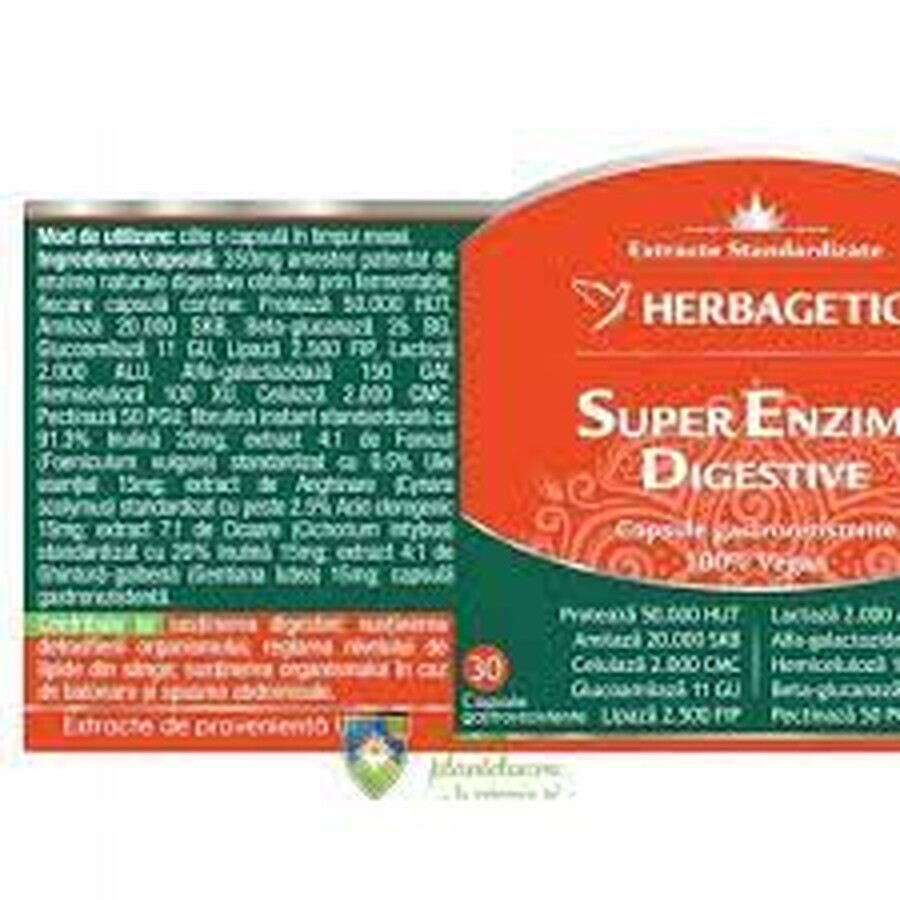 Super Enzyme Digestive, 60 cápsulas, Herbagetica