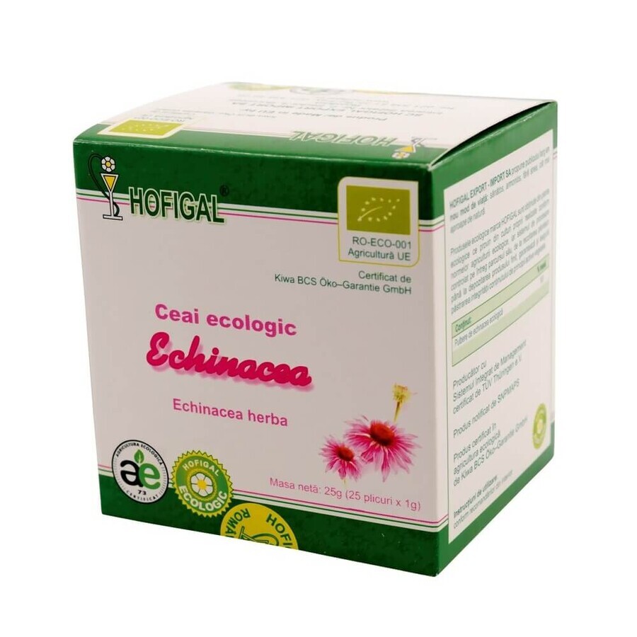 Té ecológico de equinácea, 25 bolsitas, Hofigal