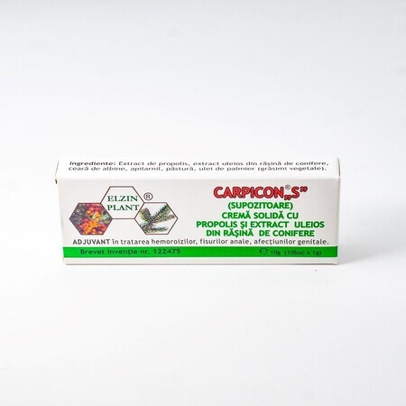 Suppositories Carpicon S, 10x1.5 g, Elzin Plant