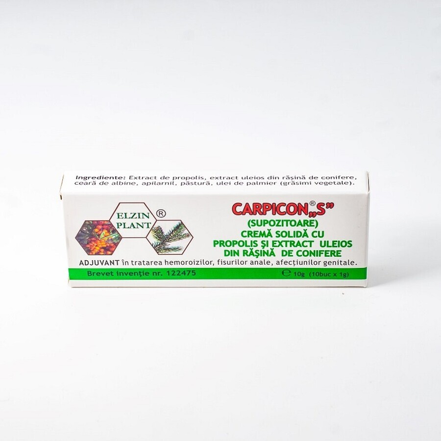 Suppositories Carpicon S, 10x1.5 g, Elzin Plant