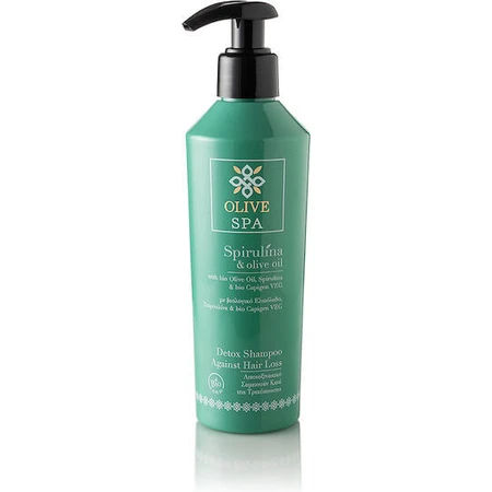 OliveSpa Shampooing pour cheveux à la spiruline et à l'huile d'olive contre la chute des cheveux pour tous les types de cheveux 250ml