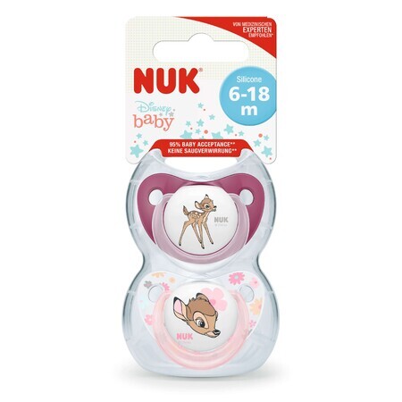 Ciuccio in silicone Disney Bambi, 6-18 mesi, 1 pz, Nuk