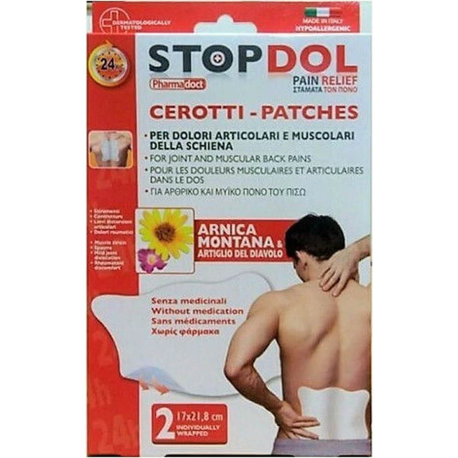 Pharmadoct StopDol Pain Relief cu Arnica, Gheara diavolului & Salcie Plasturi de încălzire 2buc