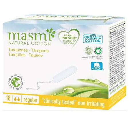 Tampons intérieurs en coton biologique, 18 pièces, Masmi