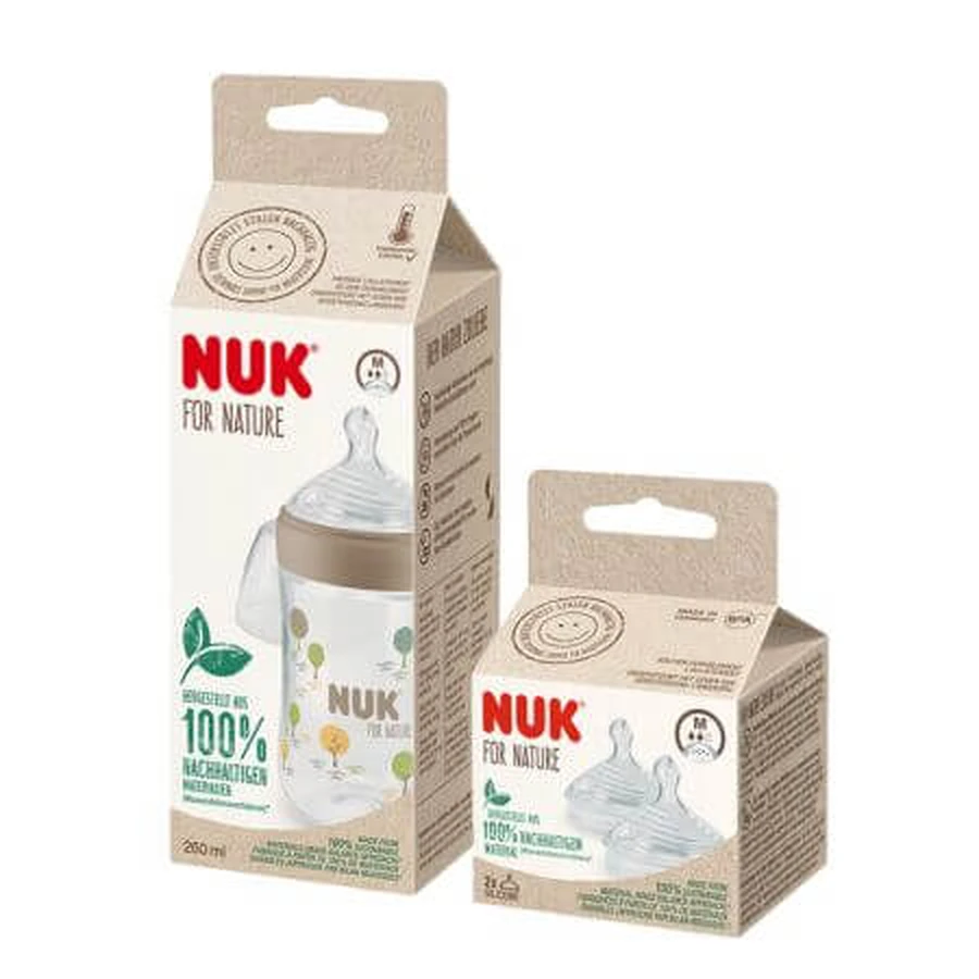 Bottle with temperature control indicator + Nipple Pack, size M, 6 months+, 260 ml, Nuk