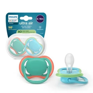 Philips Avent Ultra Air Pacifier Philips Avent, Blue/Green, 6-18 months, SCF087/10, 2 pieces, Philips