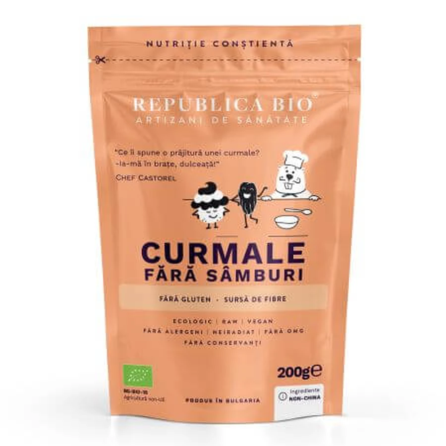Dátiles sin hueso, 200 g, República Ecológica
