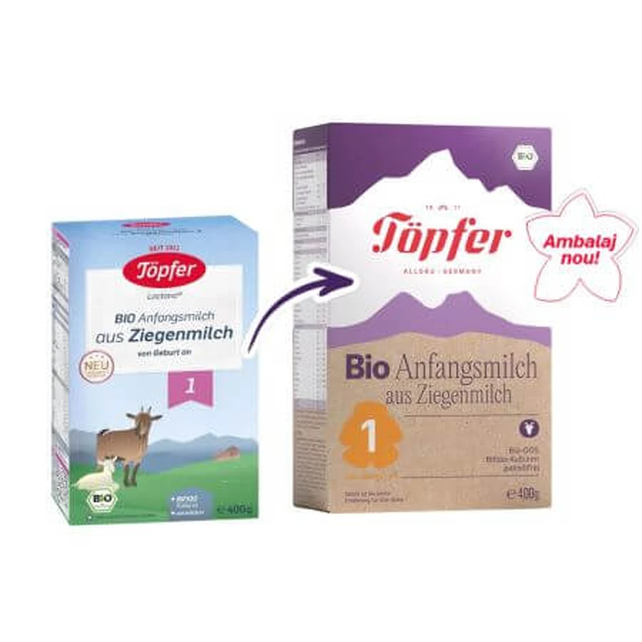 Organic goat milk powder Formula 1, 400 g, Topfer