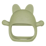 Giocattolo da dentizione in silicone, verde crudo, gattino, 3 mesi+, Appekids