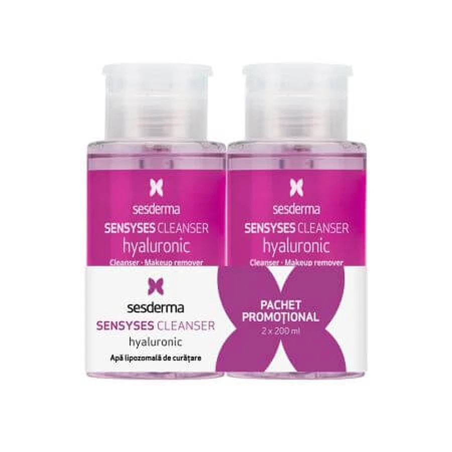 Pachet Lotiune pentru curatarea tenului Sensyses Hyaluronic, 2x200ml, Sesderma