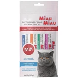 Nagrody z łososiem, kaczką, tuńczykiem i kurczakiem dla kotów Creamy Snacks, 4x15 g, Meow Meow