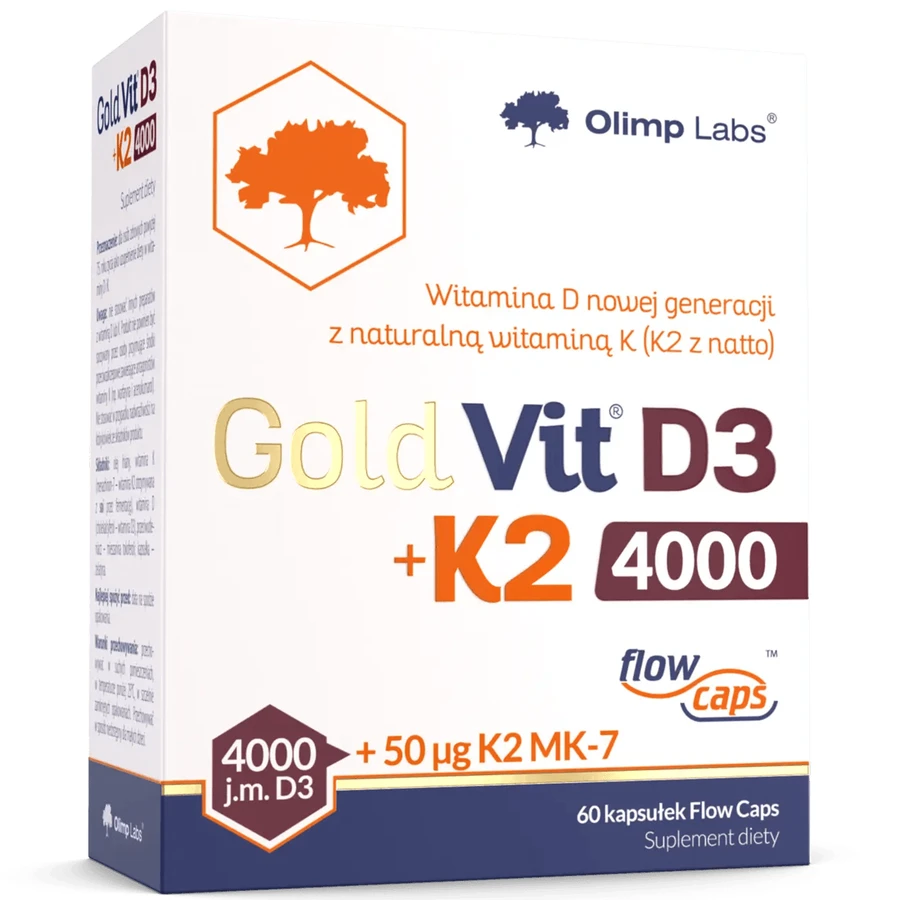 Olimp Gold-Vit D3 + K2, Vitamin D 4000 IU + Vitamin K 50 µg, 60 Kapseln