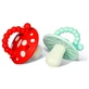 RaZbaby, teether pentru logopedie, ciupercă, roșu și albastru, de la 3 luni, 2 bucăți