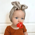 RaZbaby, teether pentru logopedie, ciupercă, roșu și albastru, de la 3 luni, 2 bucăți