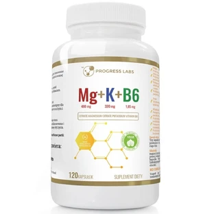 Progress Labs Magneziu + Potasiu + B6, 120 capsule