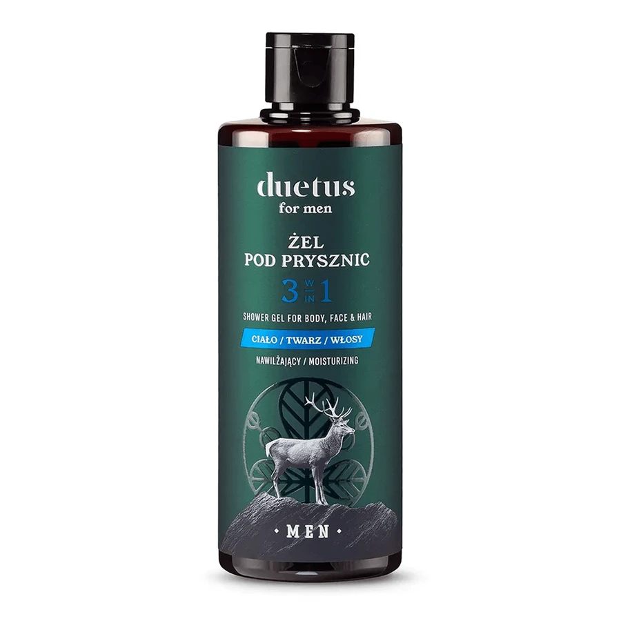 Duetus For Men Power Of Invictus set, douchegel, 300 ml + haarshampoo, 300 ml + gezichtscrème, 50 ml DEFECTED PACKAGING